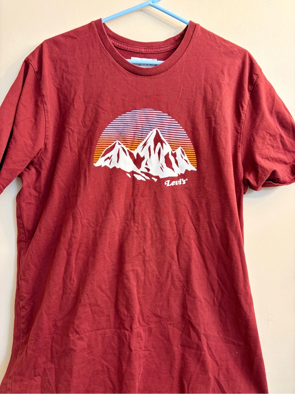 Levi’s Retro Sky Mountain Graphic Tee - Burgundy - Size XL
